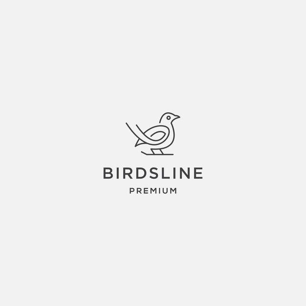 Birds line logo with premium logo template