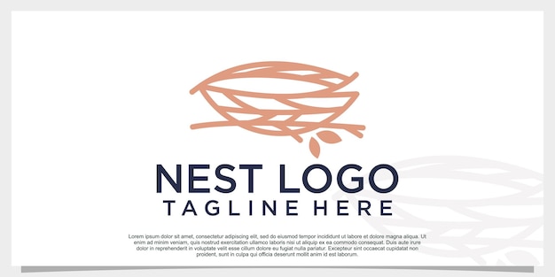 Birds nest logo design vector with creative concept