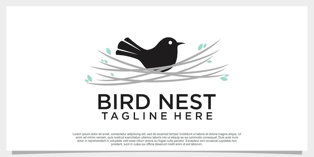 Birds nest logo design vector with creative concept