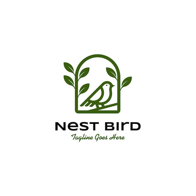 birds nest nature logo