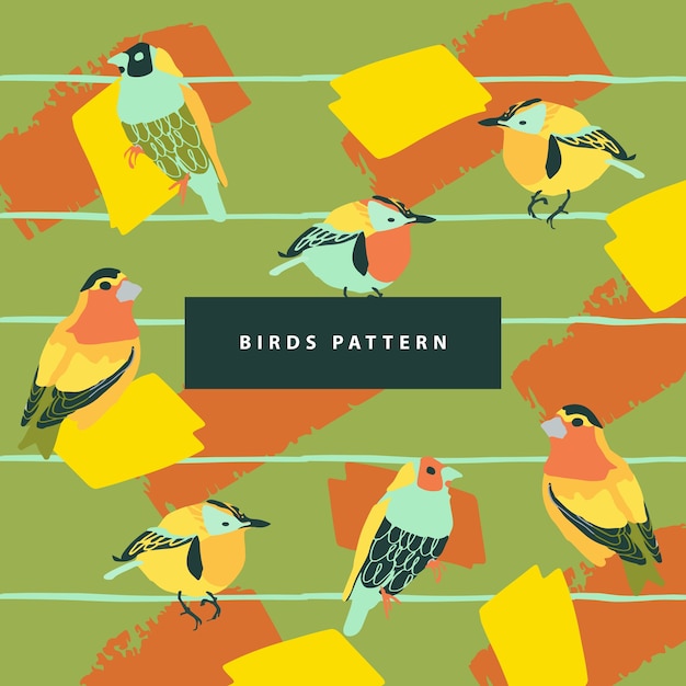 Vettore birds pattern & abstract