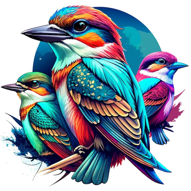 Birds print ready vector tshirt design