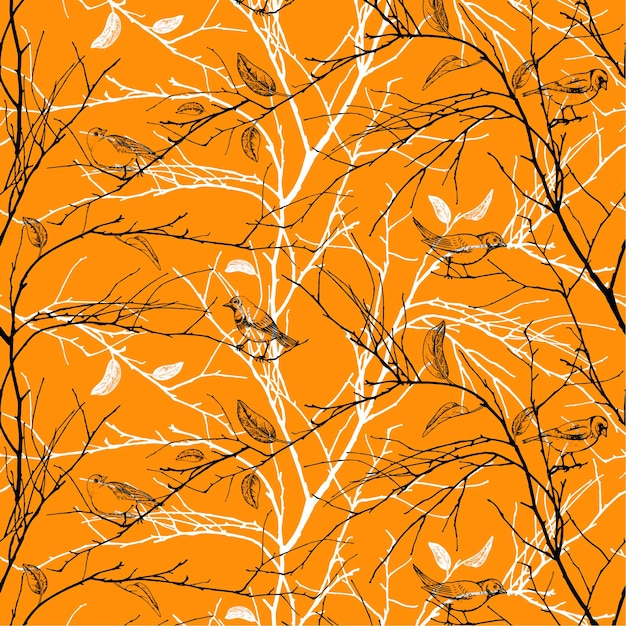 Vector birds in the trees