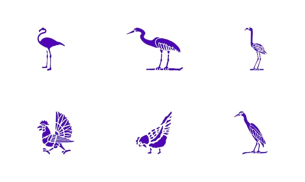 Vector birds vectors icon set