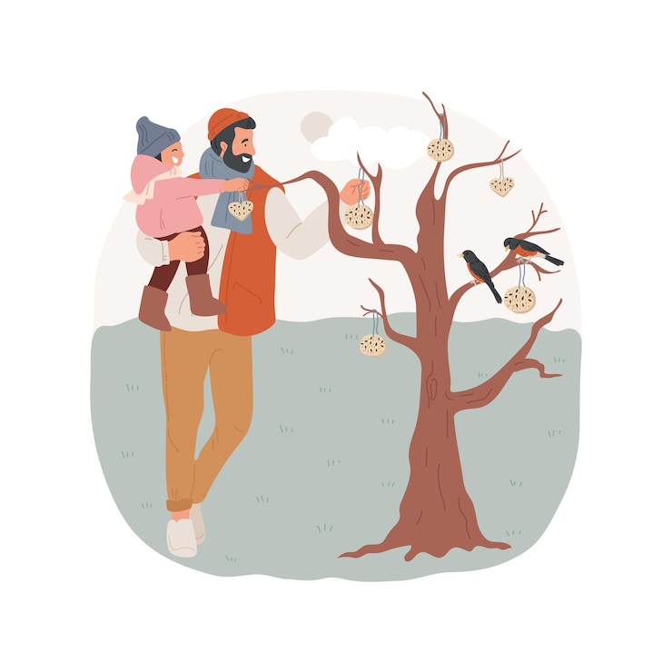 Vector birdseed cakes isolated cartoon vector illustration