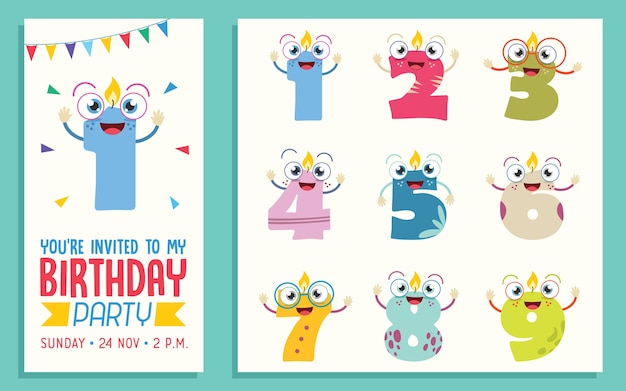 Vector birhday invitation card design