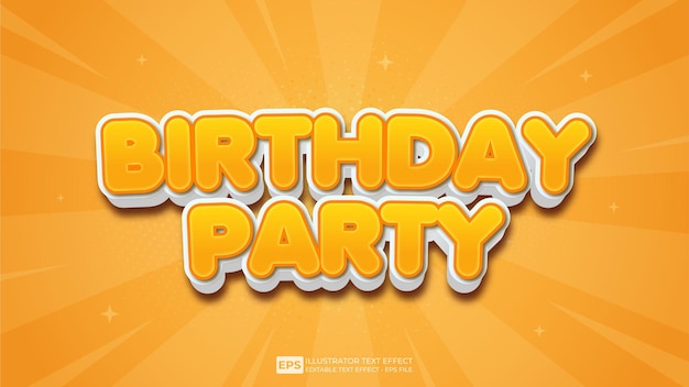 Birhday party editable 3d text effect font