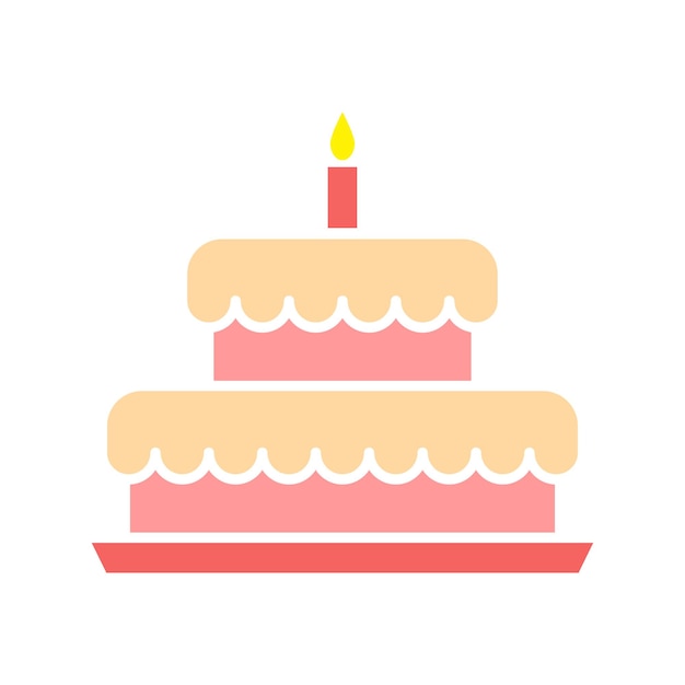 Birth cake icon vector