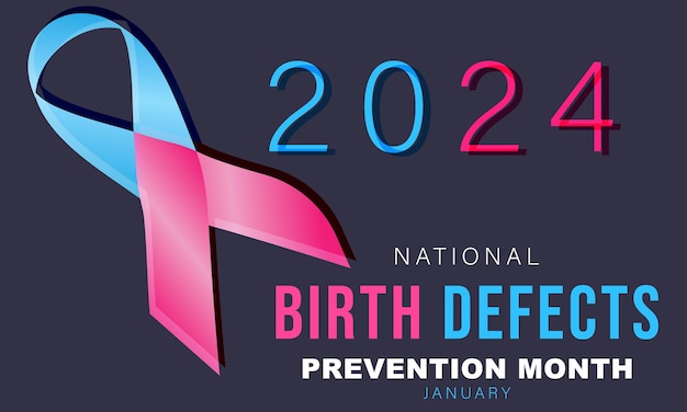Vettore modello di poster di banner per il mese di prevenzione dei difetti di nascita illustrazione vettoriale