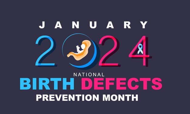 Vector birth defects prevention month background banner card poster template vector illustration