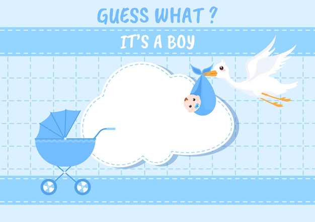 誕生写真は、赤ちゃんの画像と青い色の背景の漫画イラストを持つ男の子です