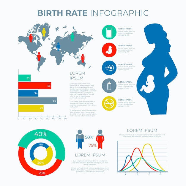 Vector birth rate infographic