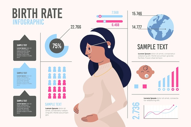 Vector birth rate infographic