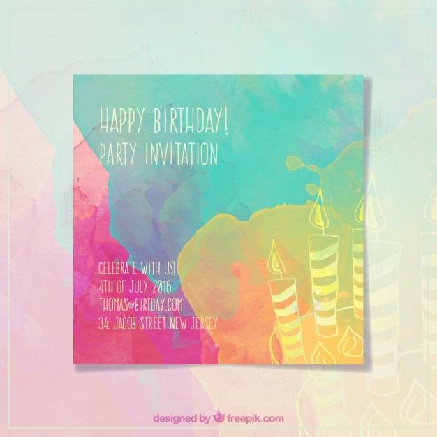 Vector birthay candles invitation