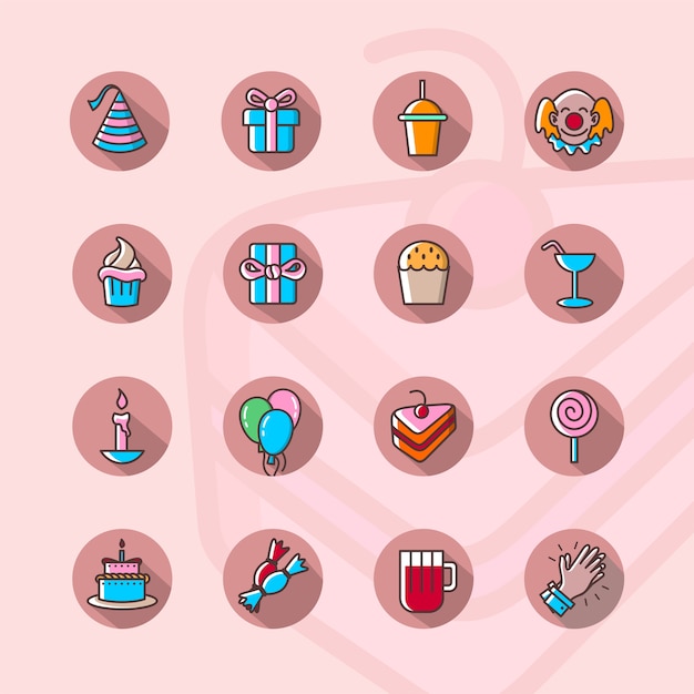 birthday anniversary party icon light theme vector