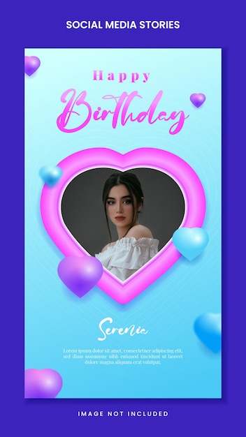 Birthday announcement social media post template