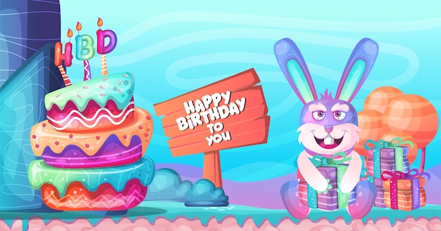 Birthday background  colorful character design