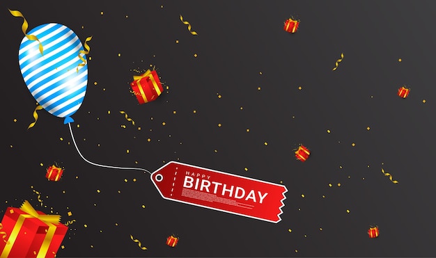 A birthday background design with a dark background