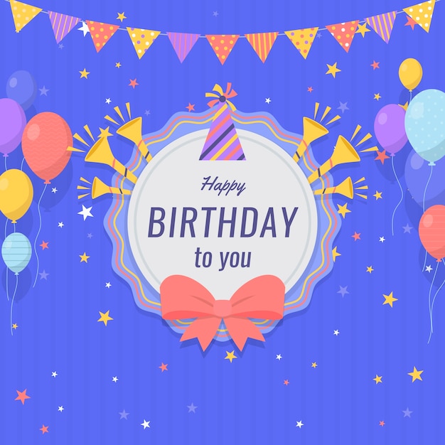 Birthday background in flat design