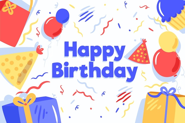 Birthday background in flat design