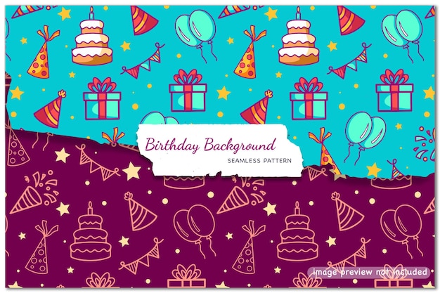 Vector birthday background seamless pattern