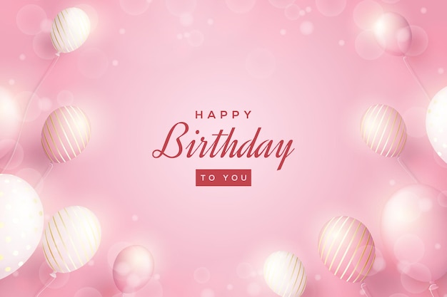 Premium Vector | Birthday background with baloons and light blur