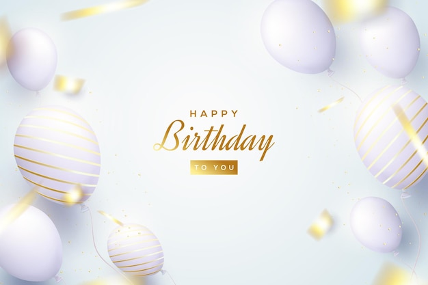 Birthday background with bright 3d Balloons