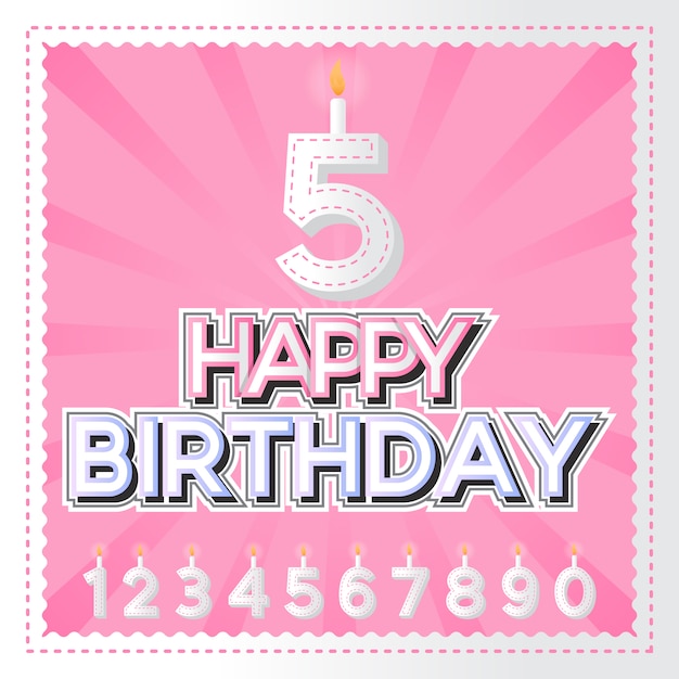 Vector birthday background with candles