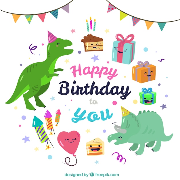 Vector birthday background with elements