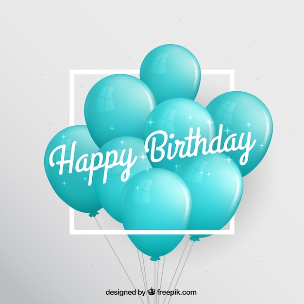 Birthday background with turquoise