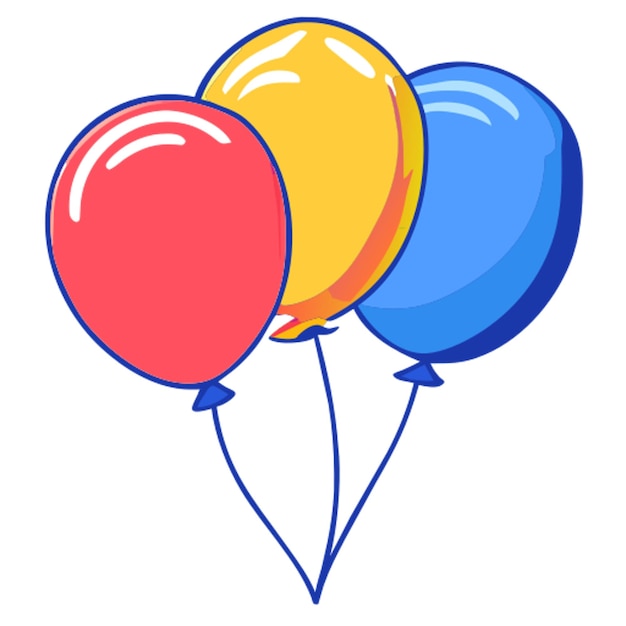 Vector birthday ballons sticker icon