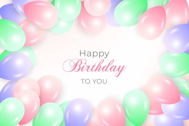 birthday balloons background with realistic background