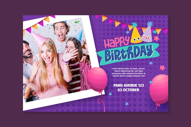 Vector birthday banner concept