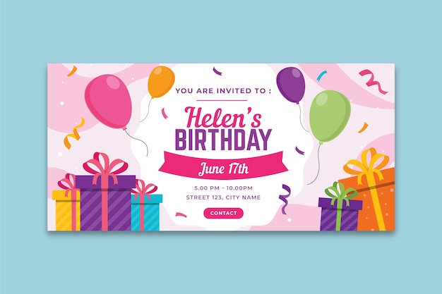 Vector birthday banner concept