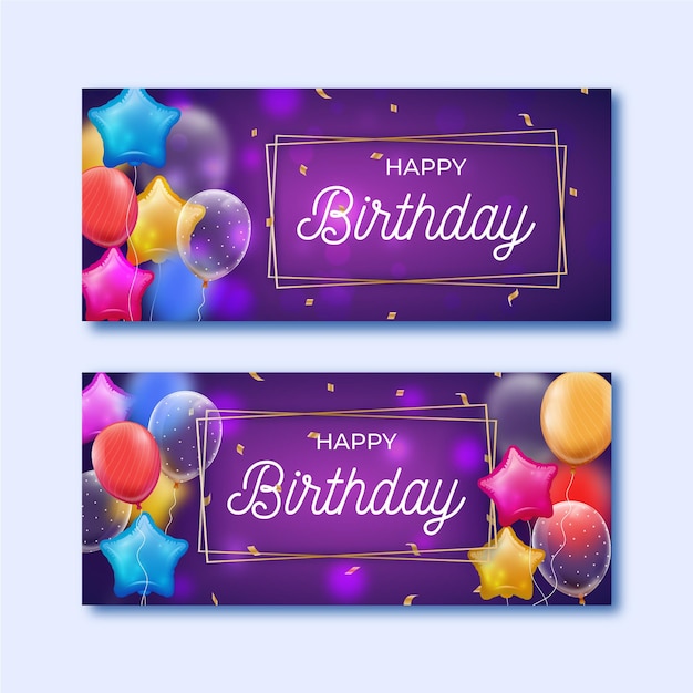 Vector birthday banners template