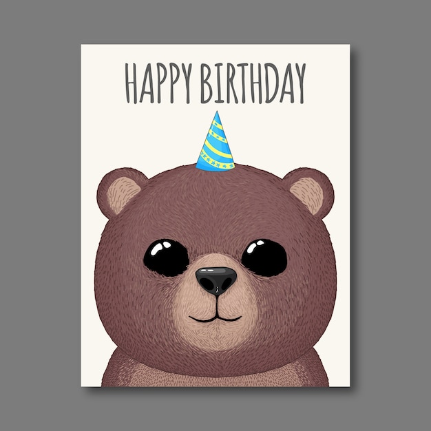 Vector birthday bear