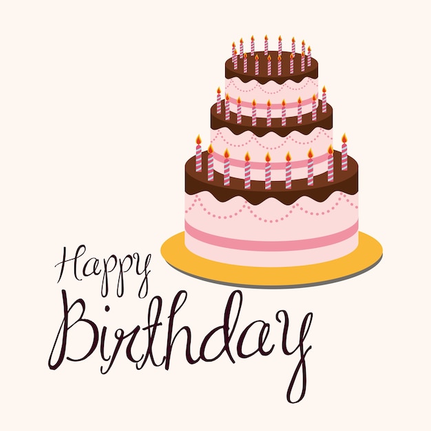 Premium Vector | Birthday cake desserts