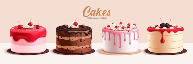 バースデーケーキ エレメント クリッパートセット ケーキ デザート 3D クリップアート ストロベリー ラズベリー チョコレート