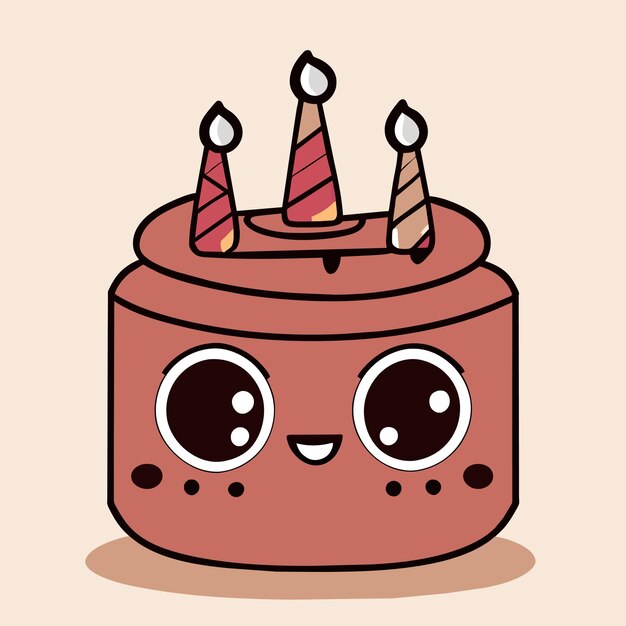 Birthday cake hand drawn cartoon sticker icon concept isolated illustration