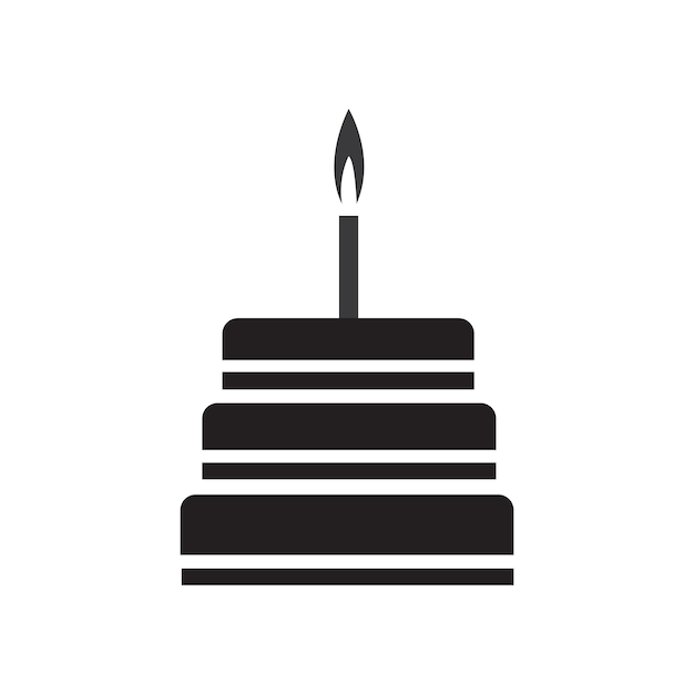Шаблон векторного дизайна значка торта ко дню рождения