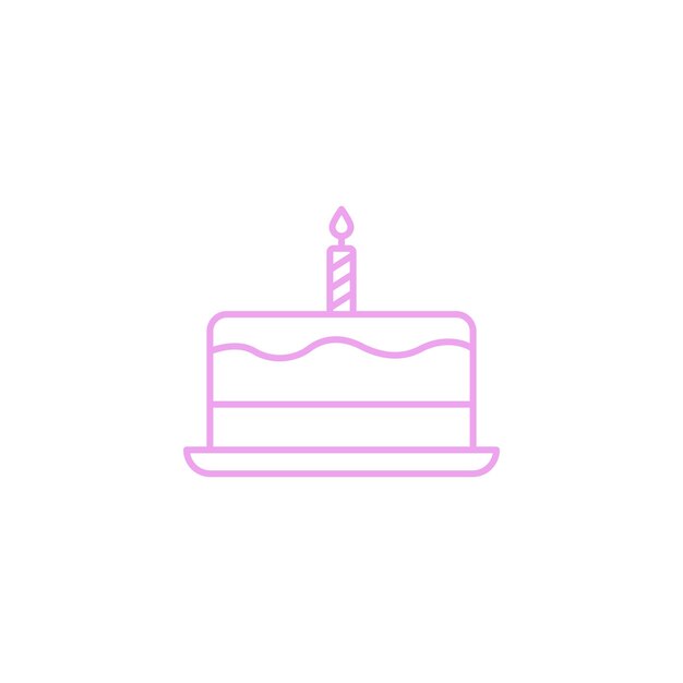 誕生日のケーキのアイコン ベクトルデザインのテンプレート シンプルでモダンなコンセプト