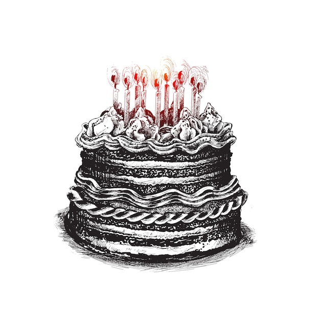 Birthday cake icon vector illustration Happy birthday Cake for birthday celebration with candles