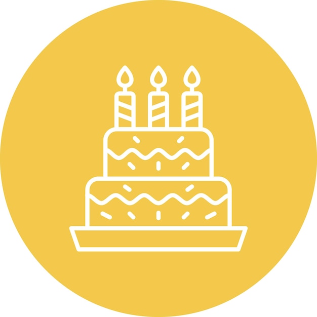Векторное изображение значка торта на день рождения может быть использовано для семейной жизни