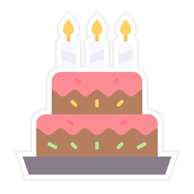 Birthday cake icon vector image can be used for family life