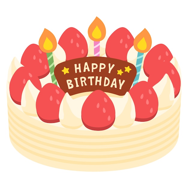 Vector birthday cake illustration