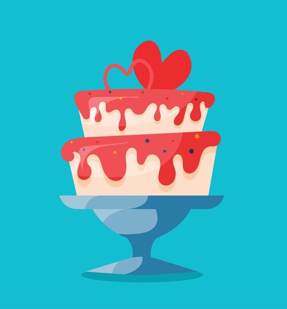 Birthday cake isolated vector illustration