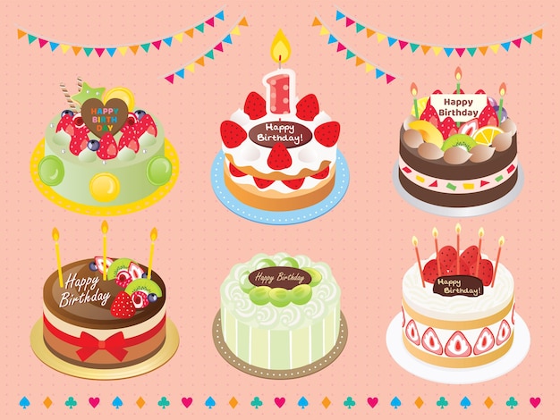 Set torta di compleanno