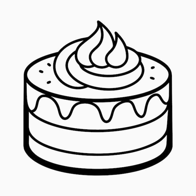 생일 케이크 실루 터 일러스트레이션 색 배경