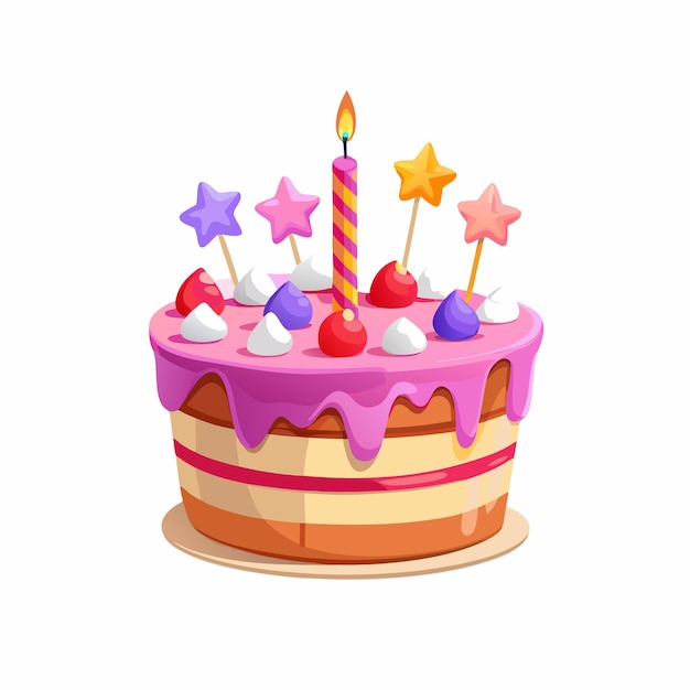 バースデーケーキ スイートクリームケーキ カンドル イラスト7