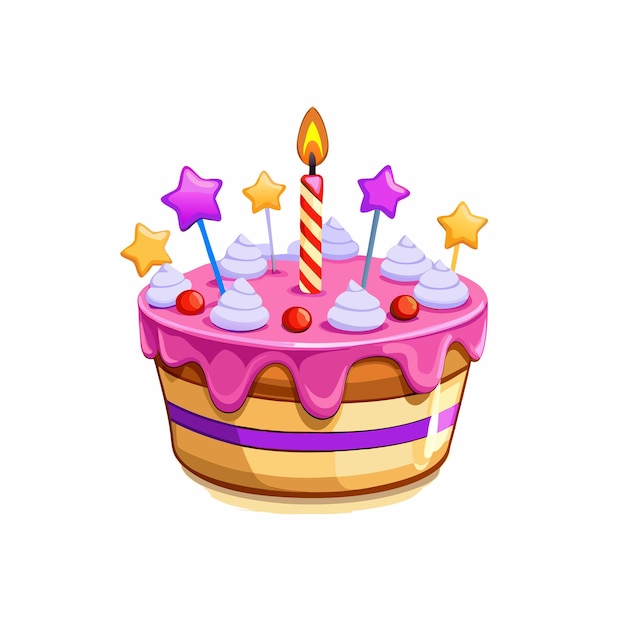 バースデーケーキ のついたクリームケーキ イラスト9